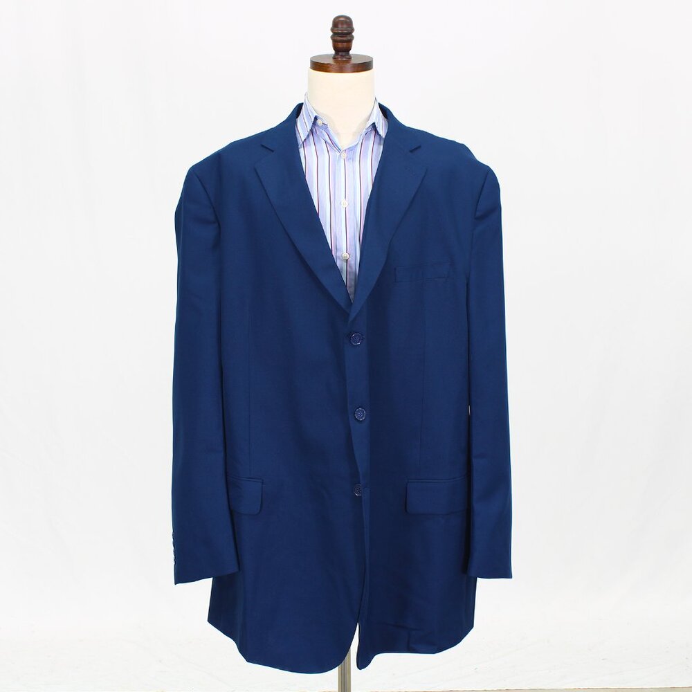 KS Signature 56L Black Solid 2-Button Sport Coat Blazer Jacket T786